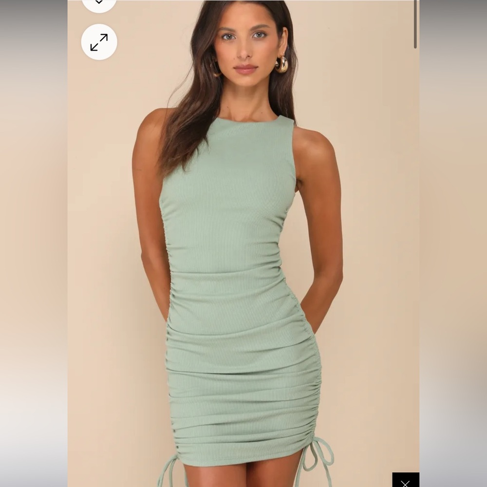 Lulus sage green ribbed tank dress. Size small.